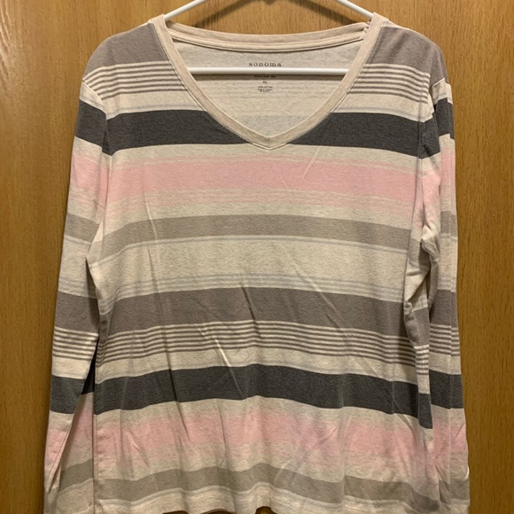 Sonoma Long Sleeve Striped Shirt XL - Picture 1 of 3